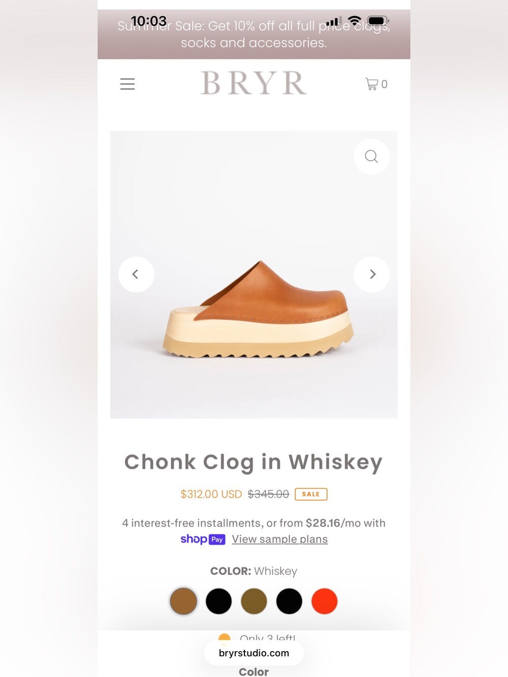 Bryr Platform Leather Clog in Tan 8